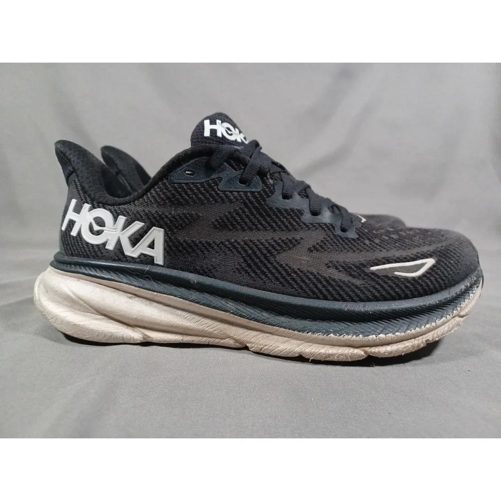 Hoka Shoes Womens‎ 8.5 B Black Clifton 9 Running Sneakers 1127896 BWHTpl